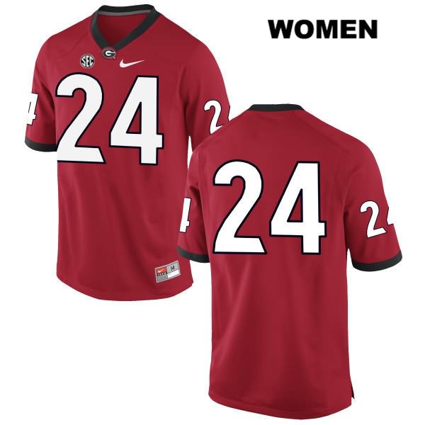 Georgia Bulldogs Women's Dominick Sanders #24 NCAA No Name Authentic Red Nike Stitched College Football Jersey BFU5056CK